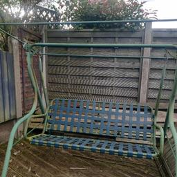 Garden swing, green frame, comes with cushions, frame needs a wipe down. no longer needed as I need space for a hot tub. collection from Stoke on Trent.