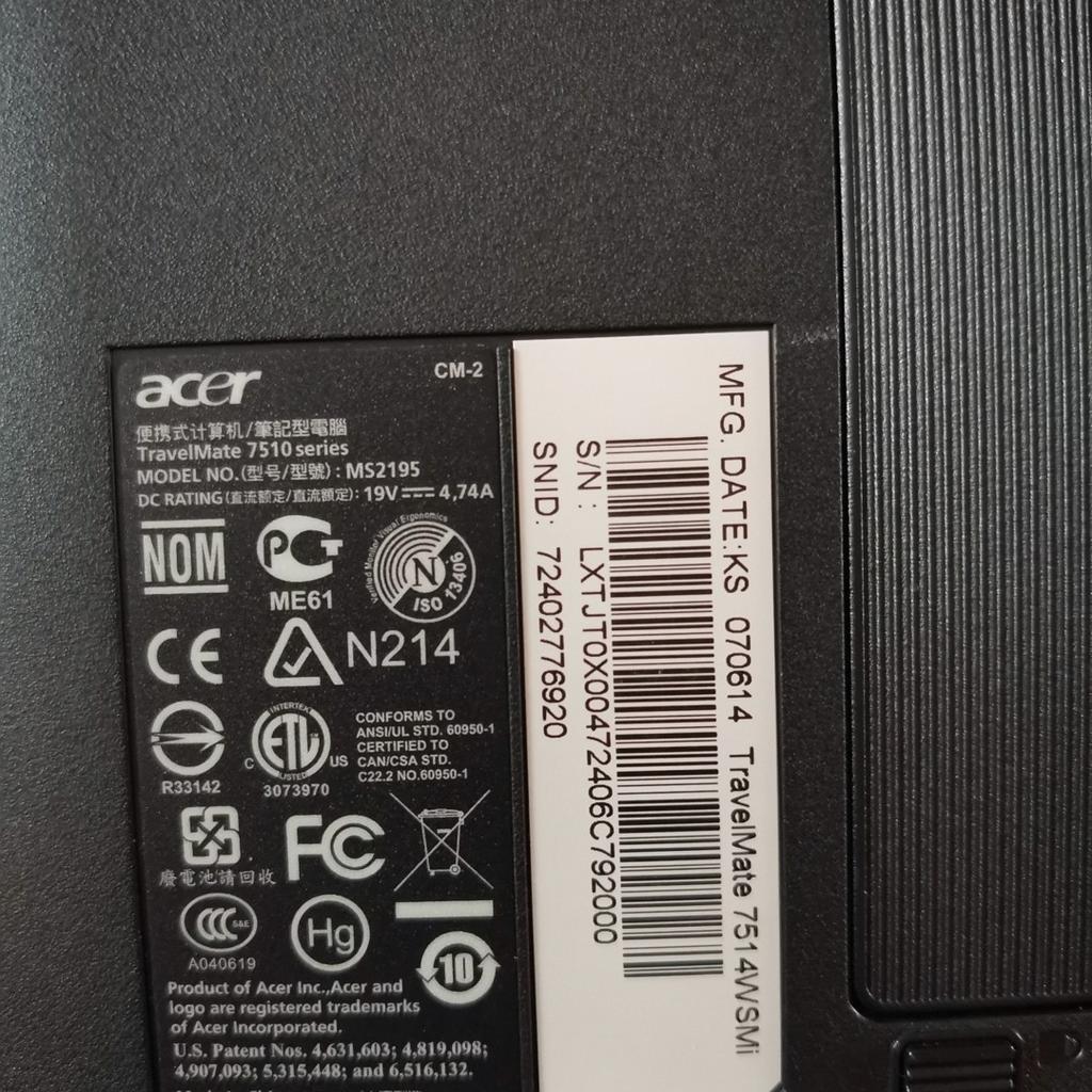 Acer Laptop Notebook defekt., 
Modellnummer 2195
Seriennummer 7510
 siehe Bilder

Laptop geht nicht an mir ist jemand aus Versehen an der Ecke/Kante draufgetreten
Bastler können sich damit bestimmt aus
Abholung in 74076 Heilbronn
 oder Versand übernehmen + 7 €