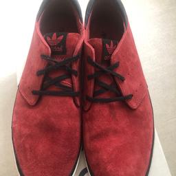 Adidas original red suede shoes used but in perfect condition UK 10