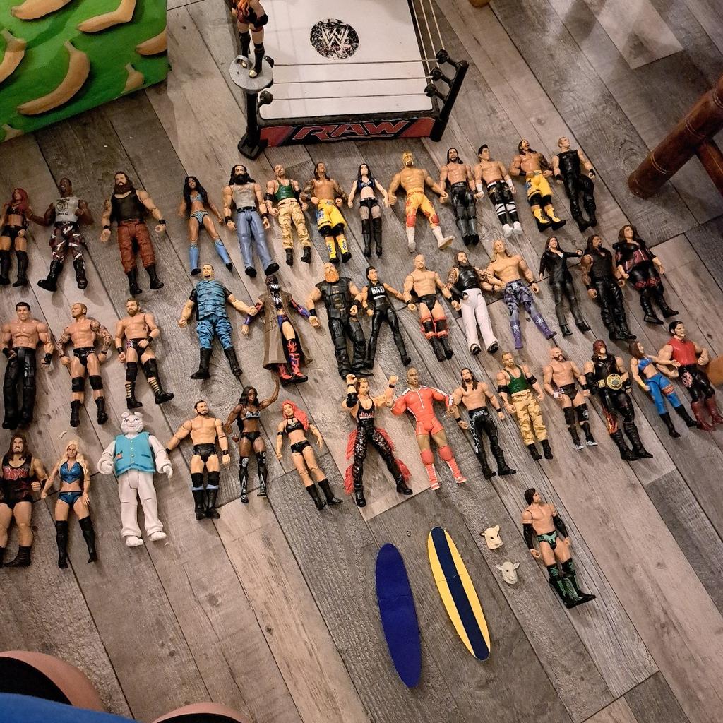 wrestling figurines (42) and wrestling wring in DN6 Doncaster for £110.