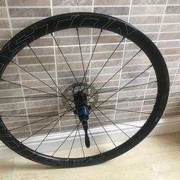 Easton ec90 carbon sl disc wheels, complete with discs. Set up tubeless.
As new