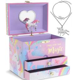 Brand new boxed

Girls jewellery box

Musical and rotating unicorn

2 drawers

Comes with unicorn jewellery set

Collection