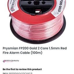 FP200 Gold 2 Core 1.5mm fire cable is a 'standard' fire resistant cable as defined by fire alarm and emergency lighting British Standards and the original alternative to mineral insulated cable. It is a tough, durable and dressable essential systems cable - easy to install and terminate. 30 quid.