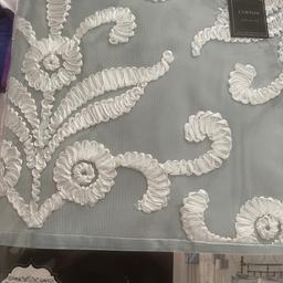 Brand new ribbon lace curtains.
Size 66/72 duck egg
Collection only from new ferry