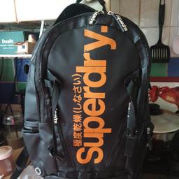 superdry backpack black leather