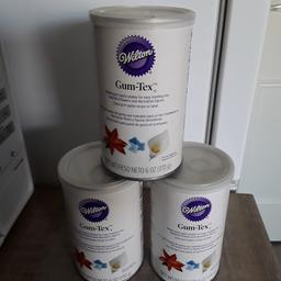 3 Tins Wilton Gum -Tex
Makes gum paste pliable for easy moulding into beautiful flowers and decorative figures
Easy gum paste recipe on label.
Grab a bargain
Collection Only