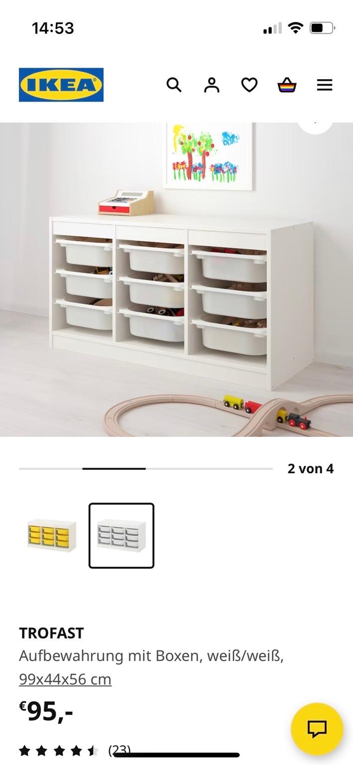 TROFAST Aufbewahrung mit Boxen, weiß weiß/orange, 99x44x56 cm - IKEA  Österreich