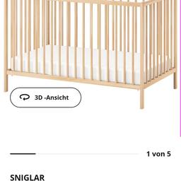 Kinderbett Ikea, nur 1 x aufgebaut ohne Matratze. Nur Abholung 
Privatverkauf, daher keine Rücknahme, Garantie oder Gewährleistung