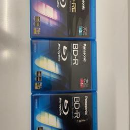New X3 Panasonic Blu-ray recordable Discs. 25GB each.
