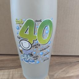 brand new 40th birthday glass. collection only