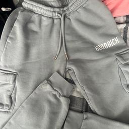 Hoodrich joggers. Inside leg zip pocket detail. 
Collection only.