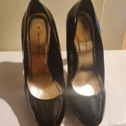 Black patent high heel platform shoes. UK size 5. only worn a couple of times.