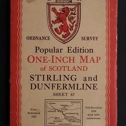 Ordnance Survey Stirling & Dunfermline sheet 67 one inch survey.

Great focal point once framed up to be displayed or for anyone enthusiast as to Scottish history & changes.