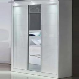 Triple Wardrobe with Sliding doors and LED lighting.
Very good quality. ⁷
Solid, Sturdy piece of furniture. not cheap chipboard etc etc.

£390.00

Buyer to dismantle.

Also available separately, matching set;
1. - x1, Double ottoman storage bed, with headboard storage and LED light. £375
2. - x2, 3 drawer bedside units. £150
3. - x1, 4 drawer dresser with large mirror. £200

No Offers. £1000 for all 4 items.