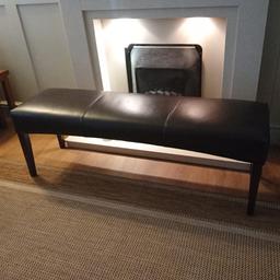 Brown leather bench large, there are some cat scratches on the top, hence price is so low..