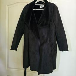 Black winter coat with belt for sale, in great condition. open to sensible offers