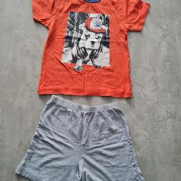 Boys Pyjama Shorts set. Grey Shorts with orange/red tshirt with inage if a dog wearing a cap. George age 5-6yrs. Good condition.  Free collection Derby area or can post for additional postage fee of £2.95.