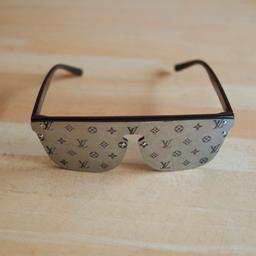 LOUIS VUITTON Metal Frame Damier Azur Petite Viola Pilote Sunglasses