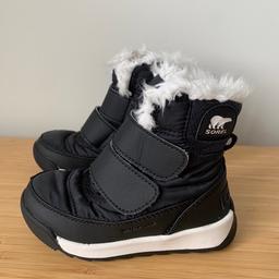 Lovely snow boots by Sorel - infant size 7. 

Warm and watertight. 
Hardly used as bought too small. 

From a smoke and pet free home.
