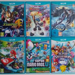 Ten games for the Nintendo Wii U games console .... including ....

Super Mario Bros Wii U
Super Smash Bros Wii U 
Mario Kart 8
Mighty No9
Call Of Duty Black Ops 2
Batman Arkham City Armoured Edition
Batman Arkham Origins
Beyonetta 2
StarFox 3 Zero
Zombie U

These are used items

Cash on collection from Leyton E10/local delivery or post available
