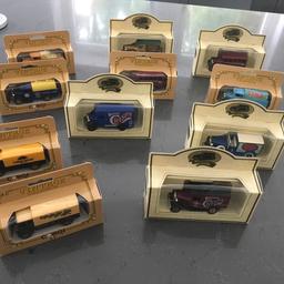 11 vintage collection dinky toys comprising 6 x  Corgi Vintage collection cars. New Still boxed. Plus 5 x Lledo dinky toys (Walker crisps collection) New. Still Boxed
