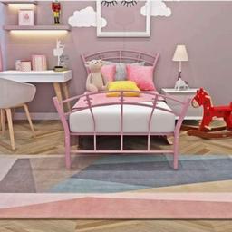 Pink Metal Bed Frame 3FT Single Bed Solid Bedstead Base Headboard

 Single Springs mattress also available 
 
Local Delivery available for extra cost depending on your post code