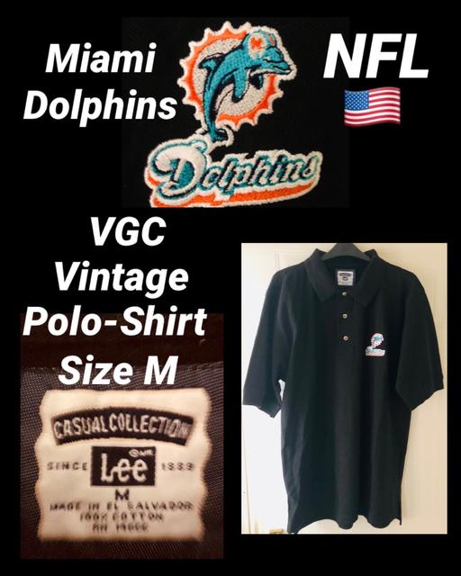 Buy & Sell West Midlands Birmingham - Photos for Vintage Miami Dolphins 🐬 Polo-Shirt VGC (M)