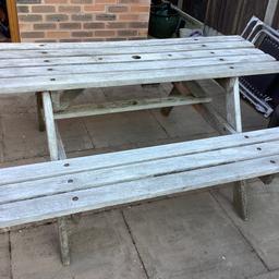 Solid wood garden seating/picnic table, very heavy, collect wv8