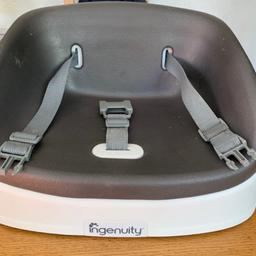 Ingenuity chair booster seat . In good condition. Wipe clean material.  Straps onto dining chair to bring baby into dining family life