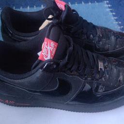 Nike air force 1 low black patent leather size UK 10.
Limited edition, rare and hardly worn.