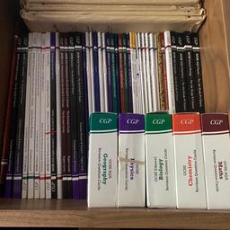 cgp gcse revision books bundle. Total of nearly 39 revision books with revision cards and past papers unopened. Subjects include: geography, English, English literature, mathematics, chemistry, physics, biology, food tech,business, religious studies.

Paid a lot for this.