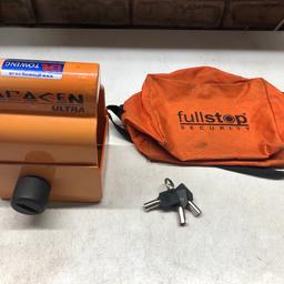 FULLSTOP Saracen Ultra Hitch Lock

Heavy Duty

Good used condition

Keys x3

Collection ONLY please from Orrell, Wigan