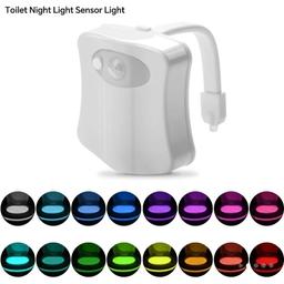 1pc Toilet Motion Sensor Night Light, 16 Color Bathroom