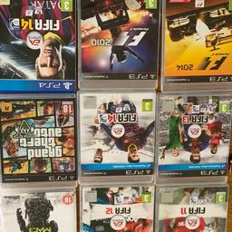 Play Station 3/4 games 
Various games to keep you entertained. 
FIFA 11,12,13, games for PS3 
F1 2010 & 2014 - PS3
Call of Duty MW3 - PS3
Grand Theft Auto 5 - PS3
FIFA 14 - PS4
£25 for all games.