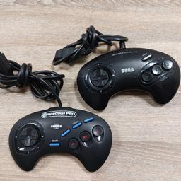 X2 Sega classic controllers 
Competition PRO series 2 and Mega drive Control pad sega Controllers 
Collection from Wolverhampton or delivery can be arranged locally for petrol cost