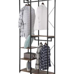 WOLTU Extra Large Clothes Rail Storage Shoe Rack Shelves Black/Woodlock
