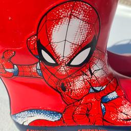 Marvel Spiderman red wellington boots uk2 worn once. 1st 2c will buy. Meticulously cleaned and sterilised. See photos for condition size flaws materials etc. I can offer try before you buy option if you are local but if viewing on an auction site viewing STRICTLY prior to end of auction.  If you bid and win it's yours. Cash on collection or post at extra cost which is £4.55 Royal Mail 2nd class. I can offer free local delivery within five miles of my postcode which is LS104NF. Listed on five other sites so it may end abruptly. Don't be disappointed. Any questions please ask and I will answer asap.
Please check out my other items. I have hundreds of items for sale including bikes, men's, womens, and children's clothes. Trainers of all brands. Boots of all brands. Sandals of all brands. 
There are over 50 bikes available and I sell on multiple sites so search bikes in Middleton west Yorkshire.