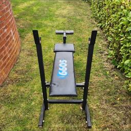 Bench and weights set 

8 x 5kg
4 x 2.5kg
5 x 1.25kg
6 x 0.5kg