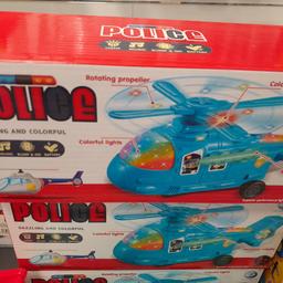 Choice of 3 helicopter, drag car or truck. Takes batteries and turns at obstacles and lights up.

My price £8.49 or 2 for £15.

collection from jb bargains, unit 21, arndale, Accrington.

please see my other items.