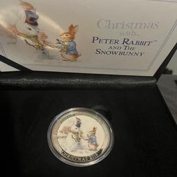 Peter rabbit and the snow bunny limited edition 1 ounce proof silver coin. Immaculate condition. Comes with certification and velvet box