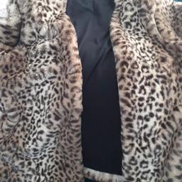 animal print soft fur jacket  size 10 no offers