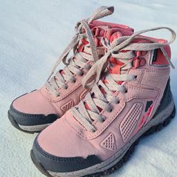 Girls pink and grey hiking Walking Mountaineering Boots. Kids Size 13 very good condition. See photos for condition size flaws materials etc. I can offer try before you buy option if you are local but if viewing on an auction site viewing STRICTLY prior to end of auction.  If you bid and win it's yours. Cash on collection or post at extra cost which is £4.55 Royal Mail 2nd class. I can offer free local delivery within five miles of my postcode which is LS104NF. Listed on five other sites so it may end abruptly. Don't be disappointed. Any questions please ask and I will answer asap.
Please check out my other items. I have hundreds of items for sale including bikes, men's, womens, and children's clothes. Trainers of all brands. Boots of all brands. Sandals of all brands. 
There are over 50 bikes available and I sell on multiple sites so search bikes in Middleton west Yorkshire.