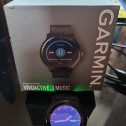 Garmin vivoactive 3 music smartwatch for sale, mint condition with box, manual, cable etc.