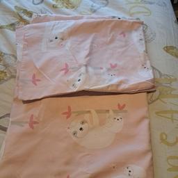 girls pink sloth single quilt cover