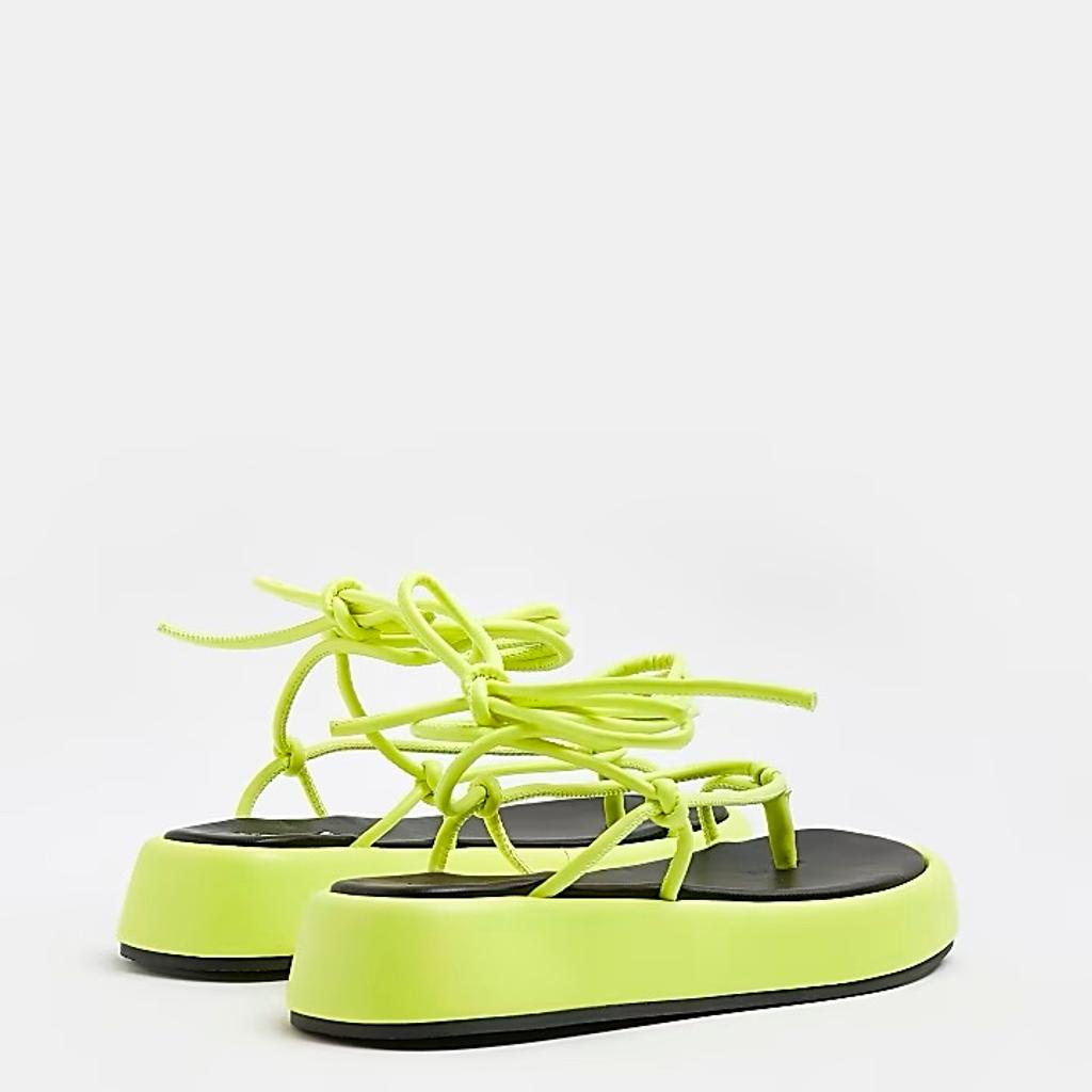 Brand new in box river island yellow sandals size 5