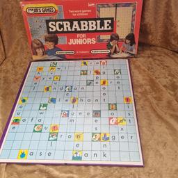 This vintage Scrabble Juniors game from Spears is a perfect addition to any family game night. With a focus on words, this board game is suitable for children and adults alike, making it a great choice for players of all ages. The game includes all of the necessary materials, including cardboard and paper game pieces, to ensure a fun and engaging experience.

The Scrabble Juniors game is a classic board game that has been enjoyed for decades. With a recommended age range of 5+ and a minimum of 2 players, it's a great way to spend quality time with loved ones. Whether you're a seasoned player or new to the game, this vintage edition is sure to provide hours of entertainment.

Free P&P