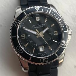 Mens good condition Victorinox maverick watch. Swiss made. 100m wr. 43mm case. Original silicone strap in good condition securing well. No box or papers. Will post special delivery. Thank you.