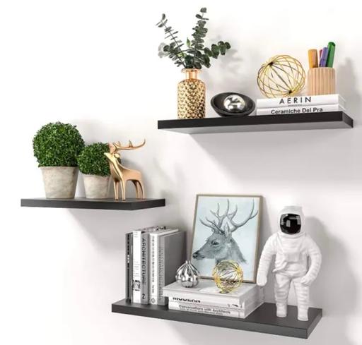 Buy & Sell Greater Manchester Stockport - Photos for Floating Shelves Black Wall Set of Three