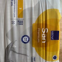 Size 7 bladder protection pads.
Unopened pack of 30
Collection only from Hawkesley B38
Sorry I don’t post or deliver.