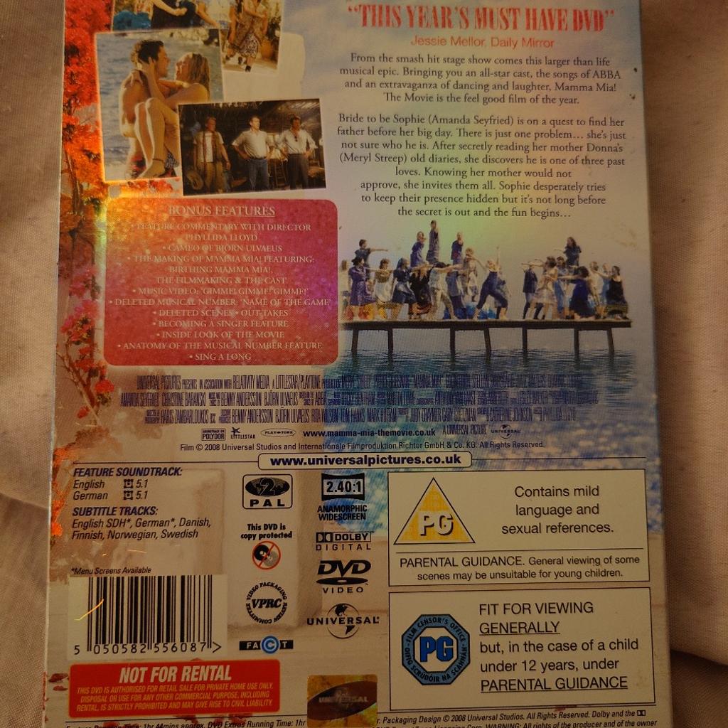 Mamma Mia the movie DVD in LE11 Charnwood for 1.00 for sale Shpock